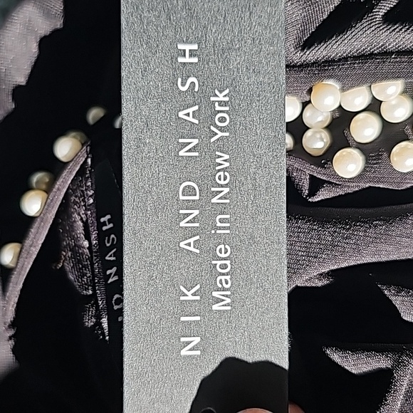 NIC AND‎ NASH, NWT, Black over lay. Pearl neck. Sleevless. WIMSIGOTH. Party - Picture 9 of 12